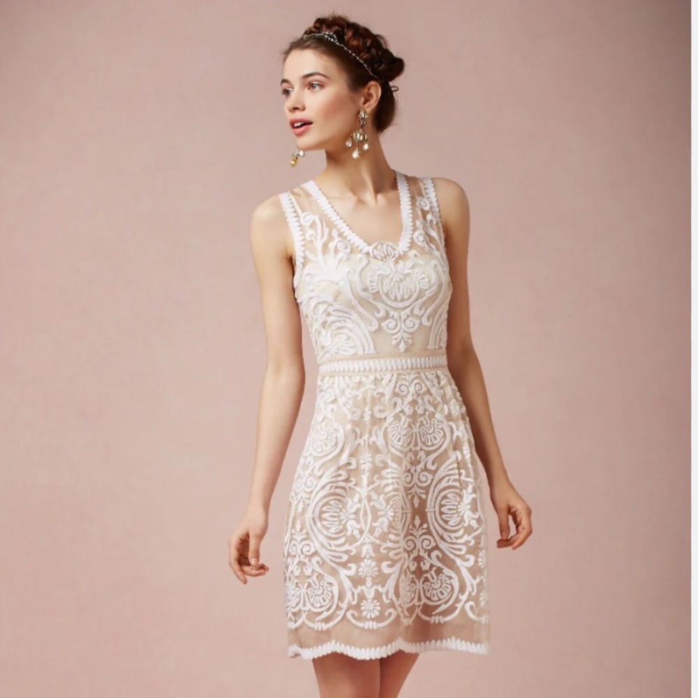 Yoana‎ Baraschi Jola Lace Dress Romantic Silk Wedding Feminine Fairy Sz 6 Ivory